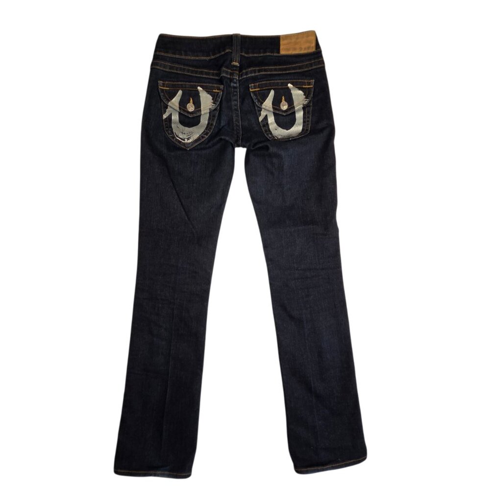 Y2K True Religion Jeans Womens Sz 29 Blue Denim Dark Wash Straight Low Rise